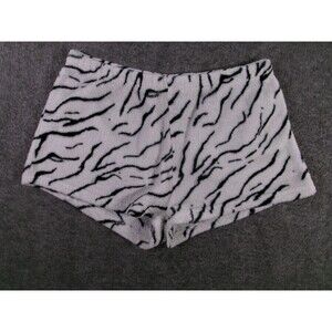 Joe Boxer Shorts Womens M Fuzzy Fleece Zebra Print Sleep Lounge Pajama Bottoms